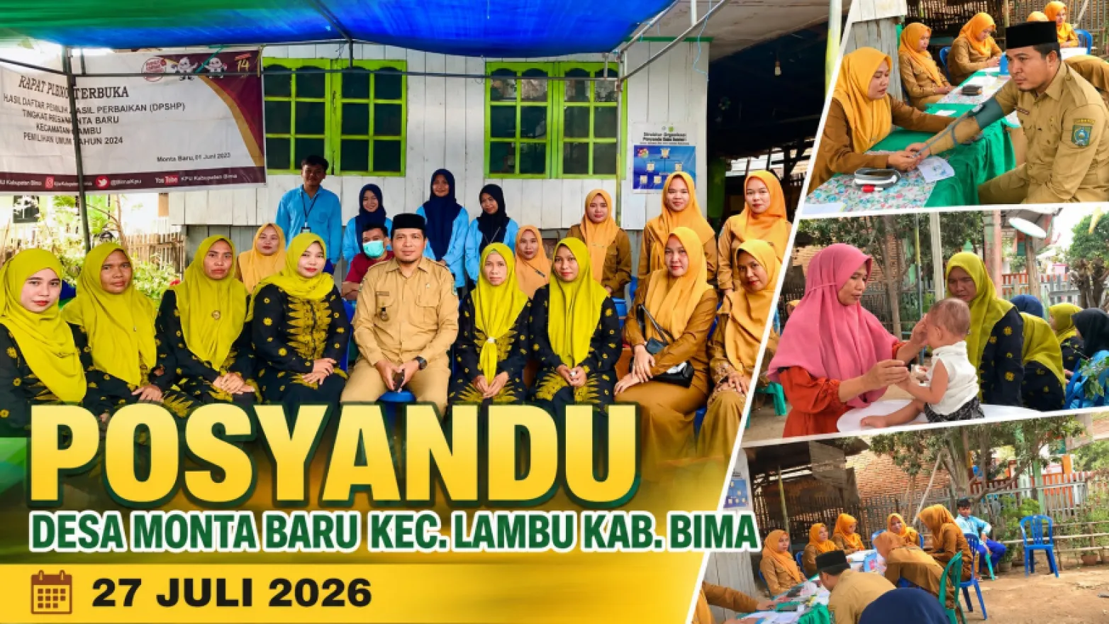 Kepala Desa Monta Baru Tinjau Pelaksanaan Posyandu di Tiga Titik Pelayanan